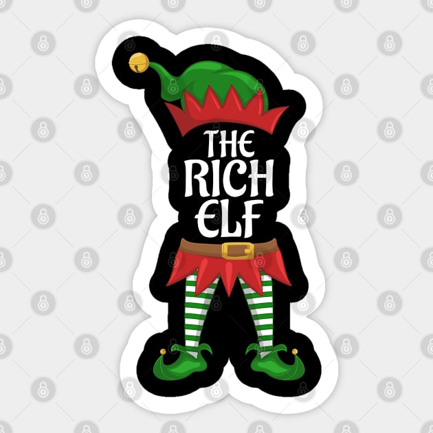 Rich Elf Family Matching Group Christmas Party Sticker by kalponik